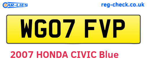 WG07FVP are the vehicle registration plates.