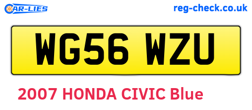 WG56WZU are the vehicle registration plates.