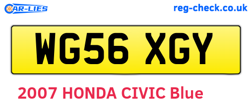 WG56XGY are the vehicle registration plates.