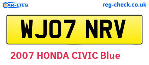 WJ07NRV are the vehicle registration plates.