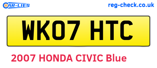 WK07HTC are the vehicle registration plates.