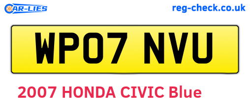 WP07NVU are the vehicle registration plates.