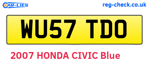 WU57TDO are the vehicle registration plates.