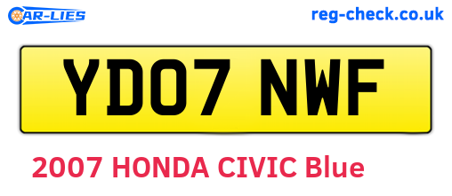 YD07NWF are the vehicle registration plates.