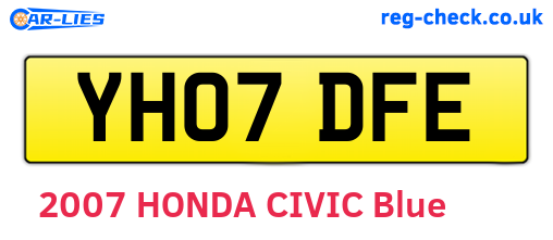 YH07DFE are the vehicle registration plates.