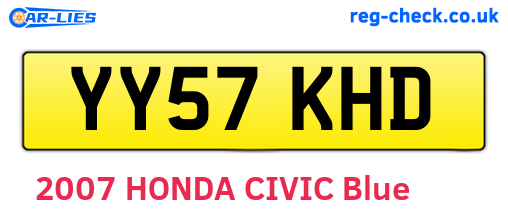 YY57KHD are the vehicle registration plates.