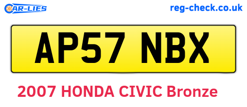 AP57NBX are the vehicle registration plates.