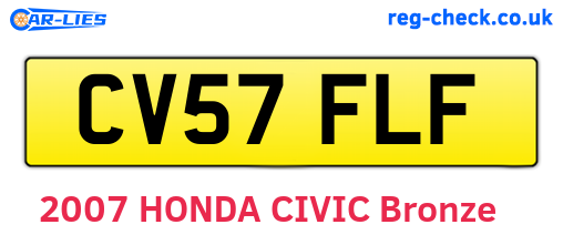 CV57FLF are the vehicle registration plates.