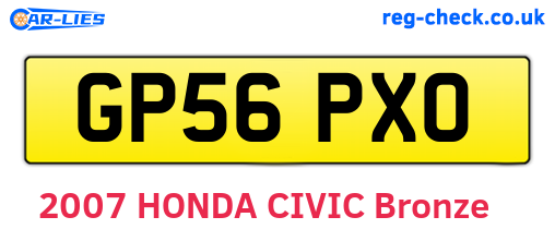 GP56PXO are the vehicle registration plates.
