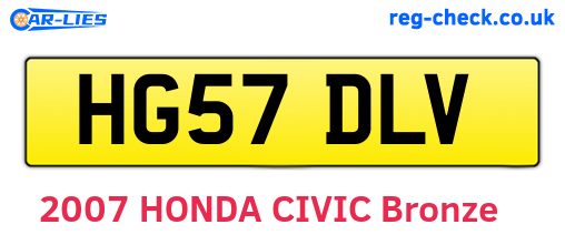 HG57DLV are the vehicle registration plates.