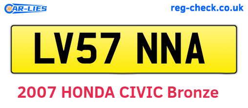 LV57NNA are the vehicle registration plates.