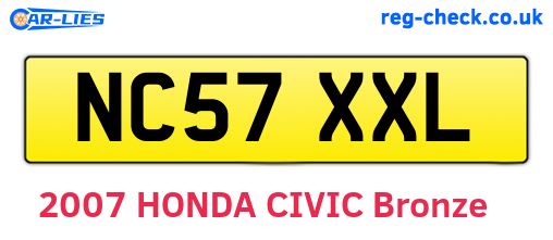 NC57XXL are the vehicle registration plates.