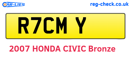 R7CMY are the vehicle registration plates.