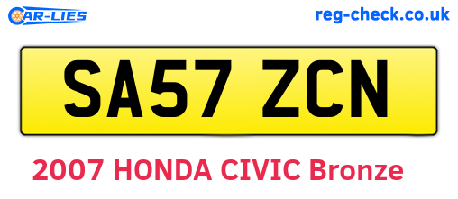 SA57ZCN are the vehicle registration plates.