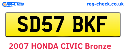 SD57BKF are the vehicle registration plates.