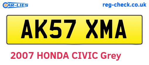 AK57XMA are the vehicle registration plates.