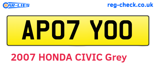 AP07YOO are the vehicle registration plates.