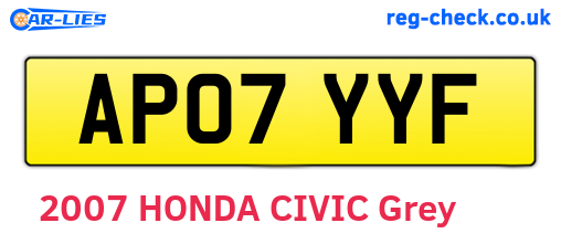 AP07YYF are the vehicle registration plates.