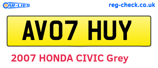 AV07HUY are the vehicle registration plates.