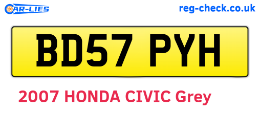BD57PYH are the vehicle registration plates.