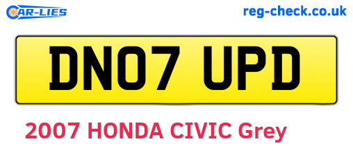 DN07UPD are the vehicle registration plates.