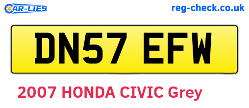 DN57EFW are the vehicle registration plates.