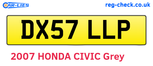 DX57LLP are the vehicle registration plates.