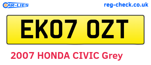 EK07OZT are the vehicle registration plates.