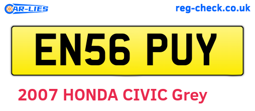 EN56PUY are the vehicle registration plates.