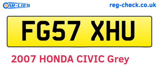 FG57XHU are the vehicle registration plates.