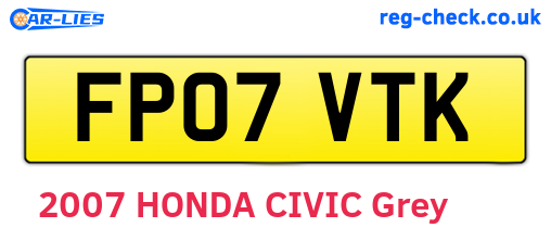 FP07VTK are the vehicle registration plates.