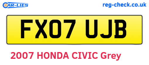 FX07UJB are the vehicle registration plates.
