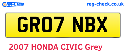 GR07NBX are the vehicle registration plates.