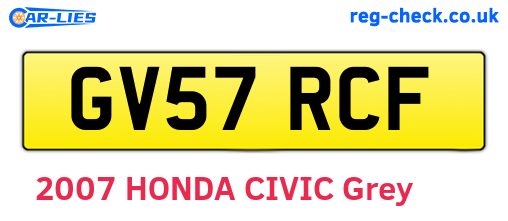 GV57RCF are the vehicle registration plates.