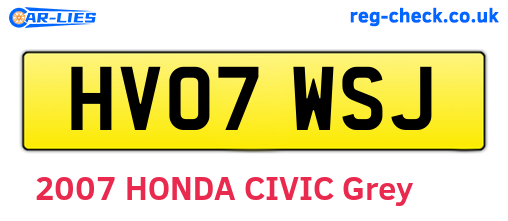 HV07WSJ are the vehicle registration plates.