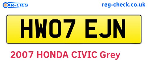 HW07EJN are the vehicle registration plates.