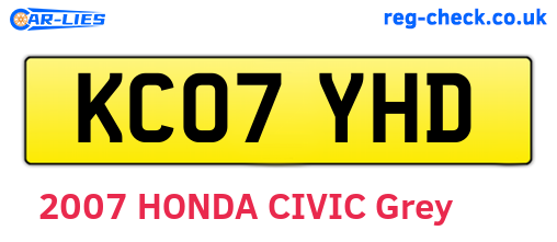 KC07YHD are the vehicle registration plates.