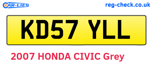 KD57YLL are the vehicle registration plates.