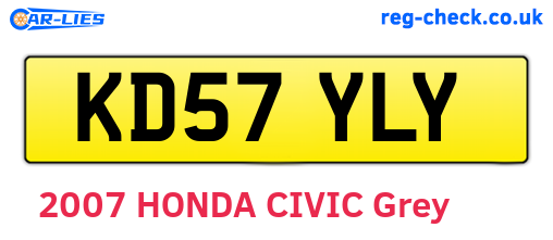 KD57YLY are the vehicle registration plates.