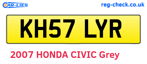 KH57LYR are the vehicle registration plates.