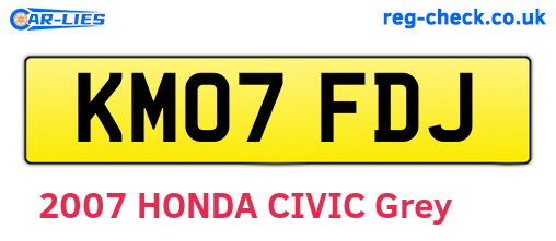 KM07FDJ are the vehicle registration plates.