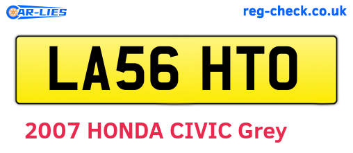 LA56HTO are the vehicle registration plates.