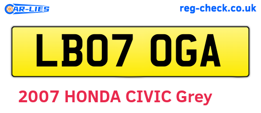 LB07OGA are the vehicle registration plates.
