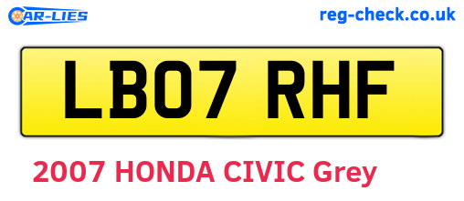 LB07RHF are the vehicle registration plates.