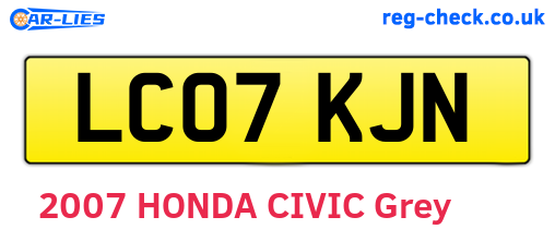LC07KJN are the vehicle registration plates.