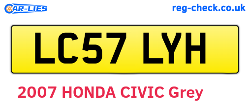 LC57LYH are the vehicle registration plates.