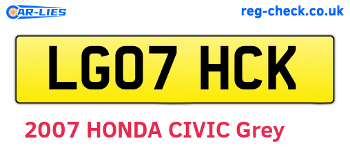 LG07HCK are the vehicle registration plates.