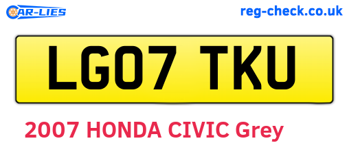 LG07TKU are the vehicle registration plates.