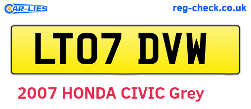 LT07DVW are the vehicle registration plates.