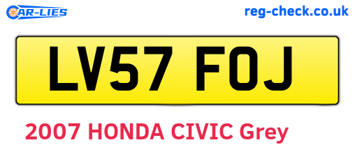 LV57FOJ are the vehicle registration plates.